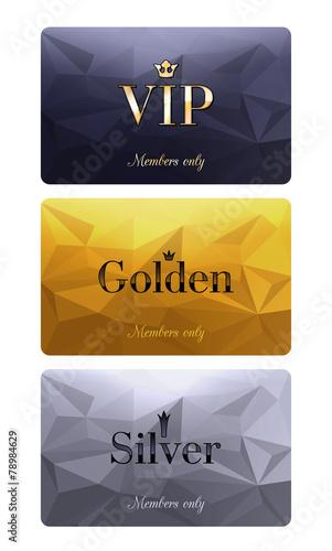 VIP cards with abstract background