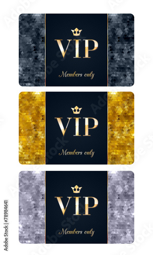 VIP cards with abstract background