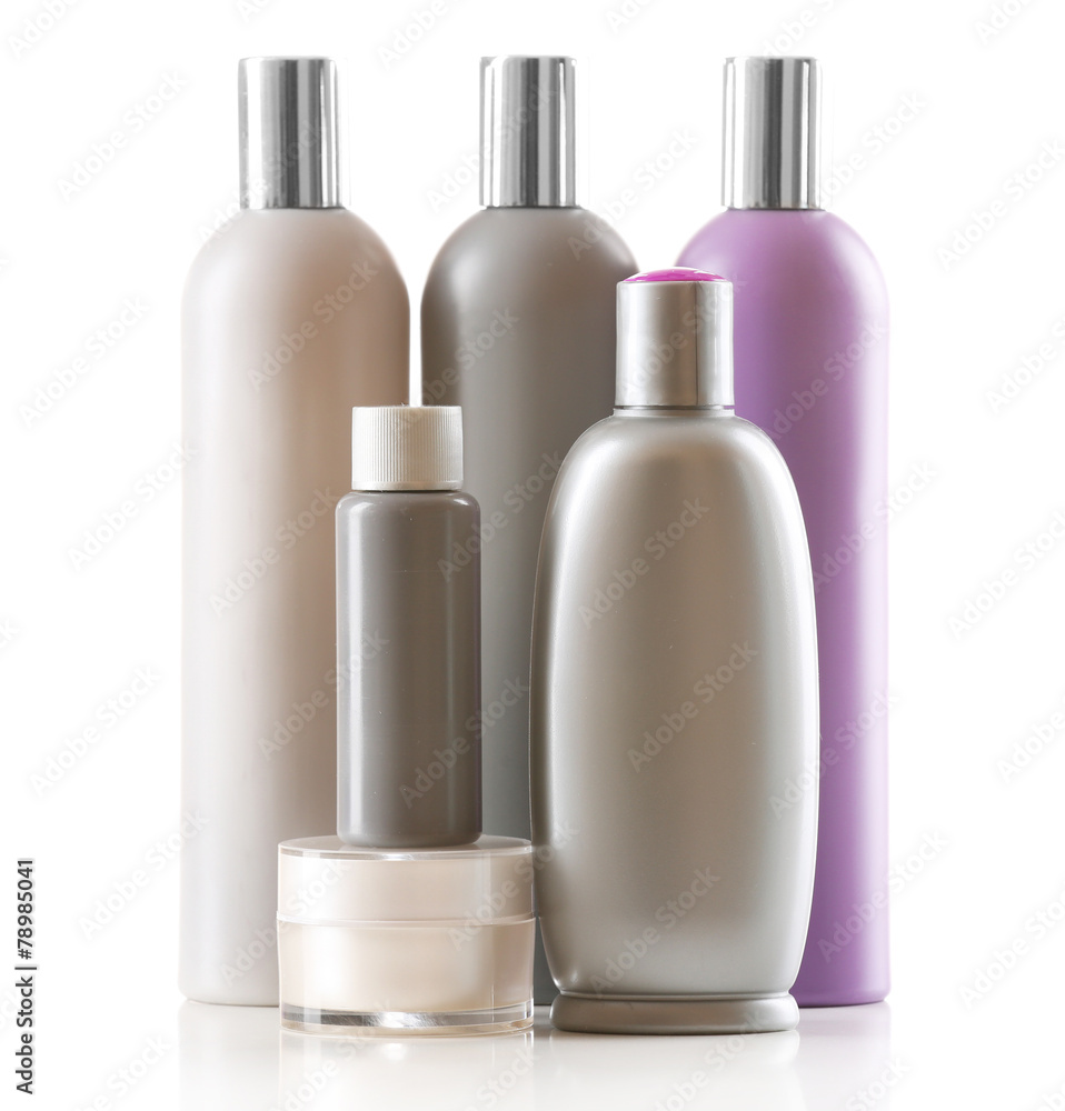Cosmetic bottles isolated on white background Cosmetic bottles isolated on white background