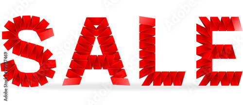 Sale folded paper sign
