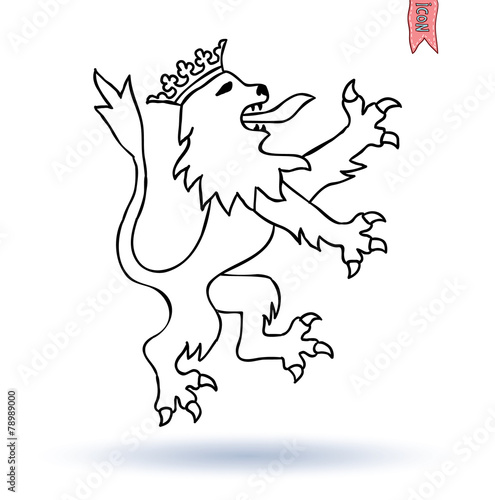 Royal Lion King Vector, coat of arms