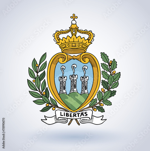 coat of arms of San Marino, vector illustration