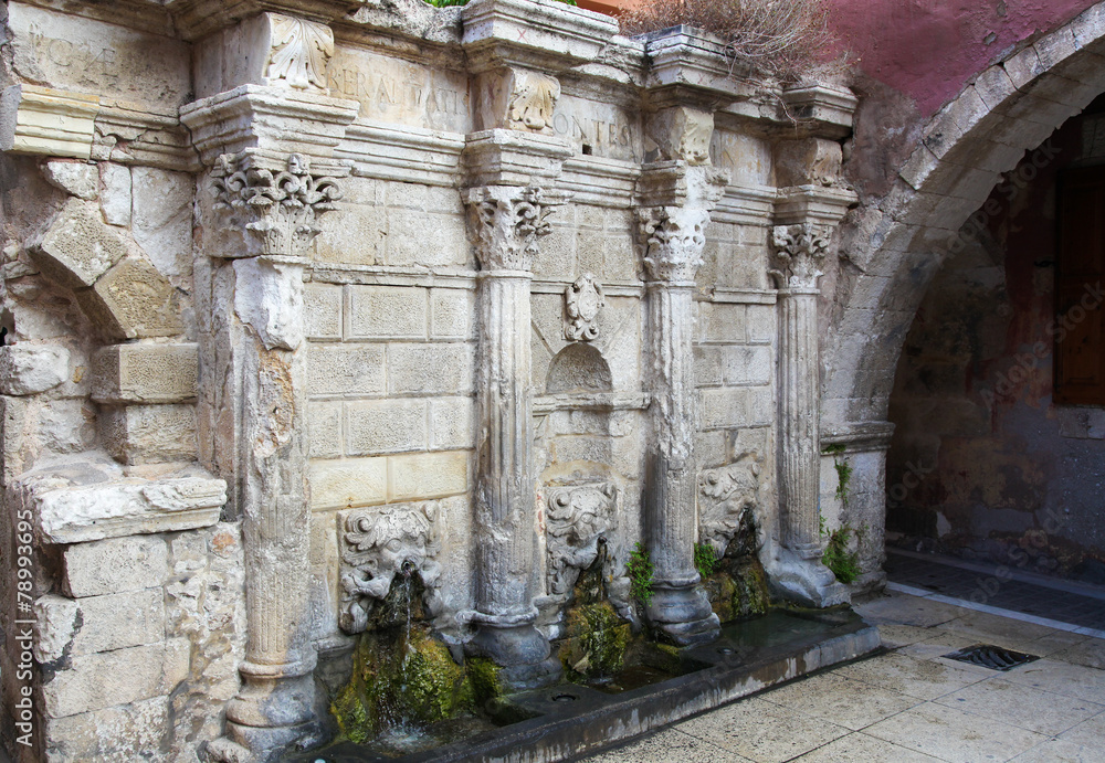 Rimondi Fountain in  Rethymno, Crete, Greece