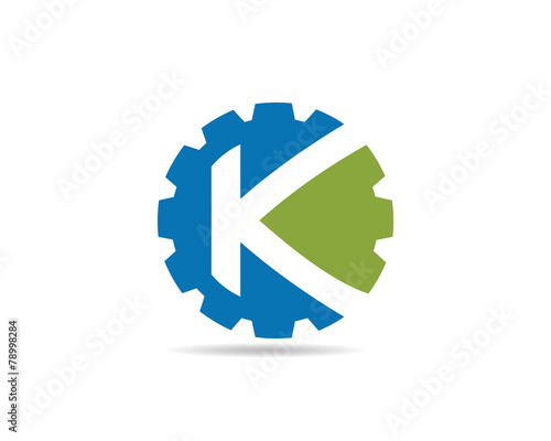 k letter gear logo design 1