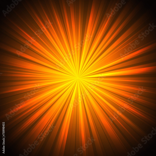 Shining yellow explosion. Abstract background.