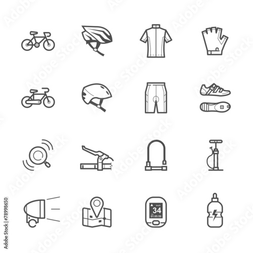 Bicycle icons and Biking icons