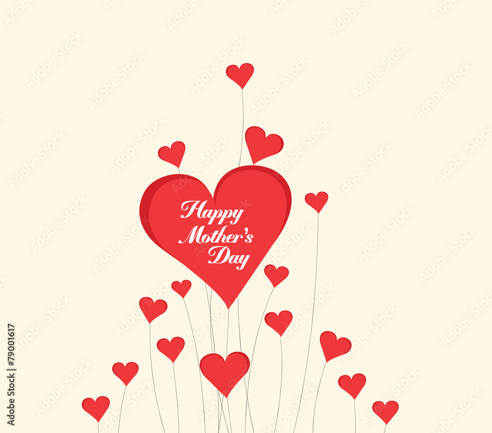 Happy Mothers's Day with heart card