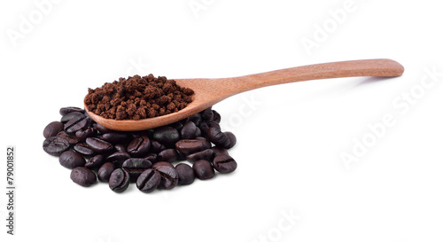 coffee beans Isolated on white background.