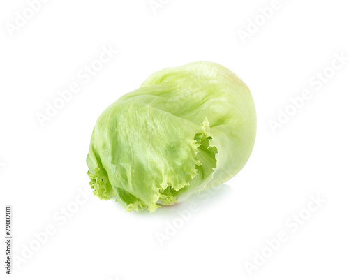 fresh iceberg lettuce salad isolated on white