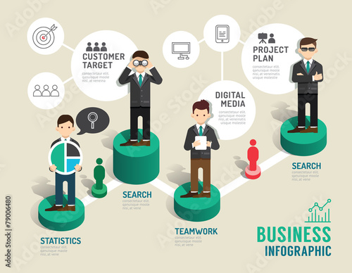 Business board game concept infographic step to successful