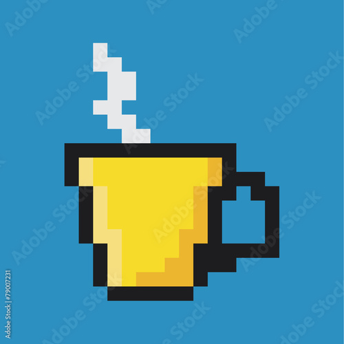 Cup of coffee or tea, pixel art