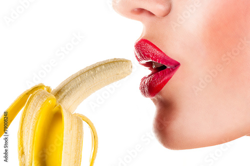 sexy woman eating banana