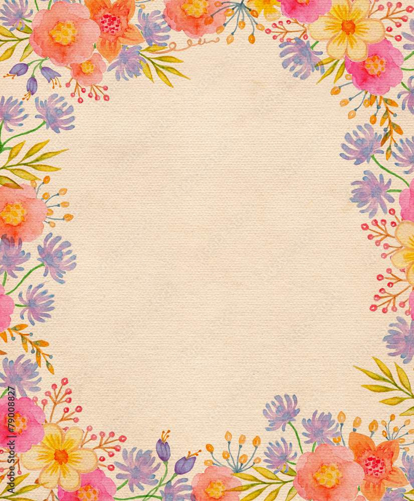 Obraz premium Watercolor floral frame