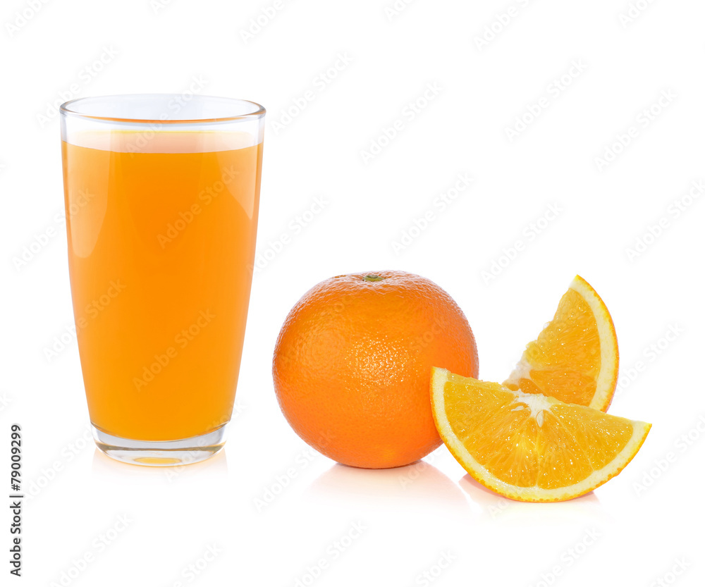 Fresh orange and glass with juice Fresh orange and glass with juice