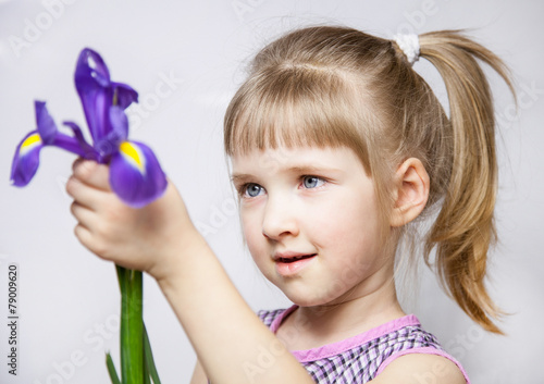 Adorable little girl with beautiful iris