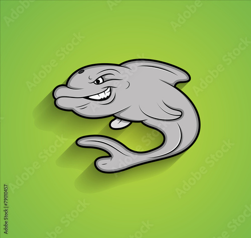 Angry Mascot Dolphin Vector