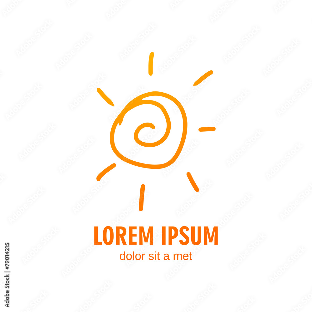 Vector Illustration of a Summer Sun Logo Design Template