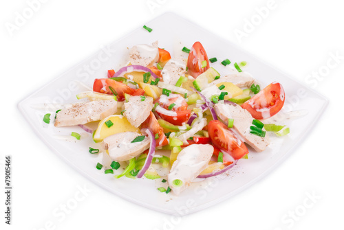 Meat salad with vegetables