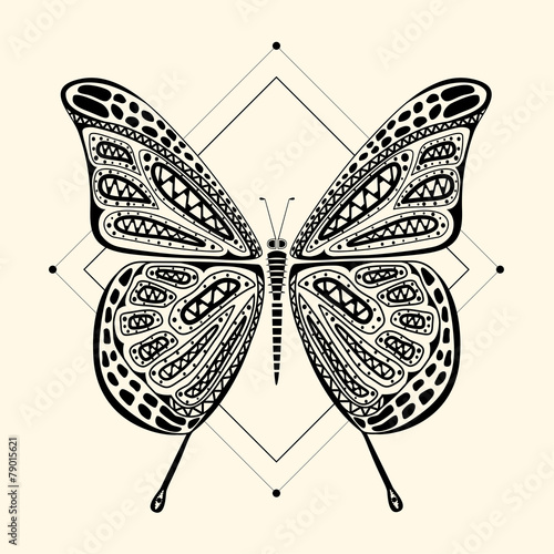 butterfly tribal design,vector illustration