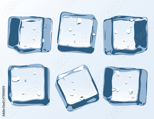 Vector ice cubes set