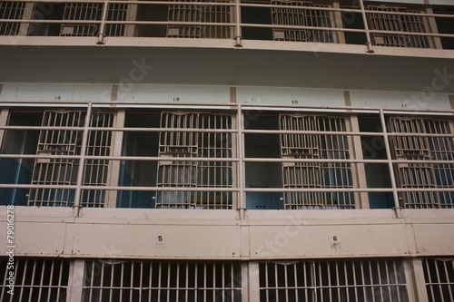 Prison Corridor in Alcatraz Penitentiary, Usa