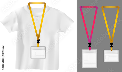 Set of lanyard, retractor end badge. Templates