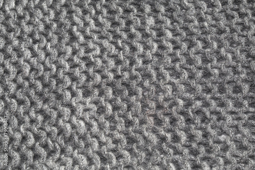 Gray woolen cloth texture weave closeup