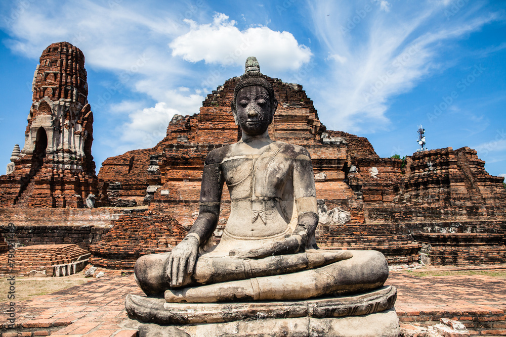 Buddha statue at Wat Mahathat, Ayutthaya Buddha statue at Wat Mahathat, Ayutthaya