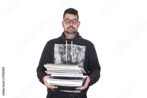 Young man with books photo