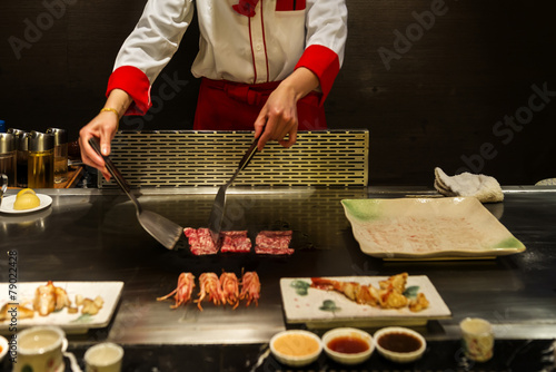 Schilderij op canvas roasting teppanyaki