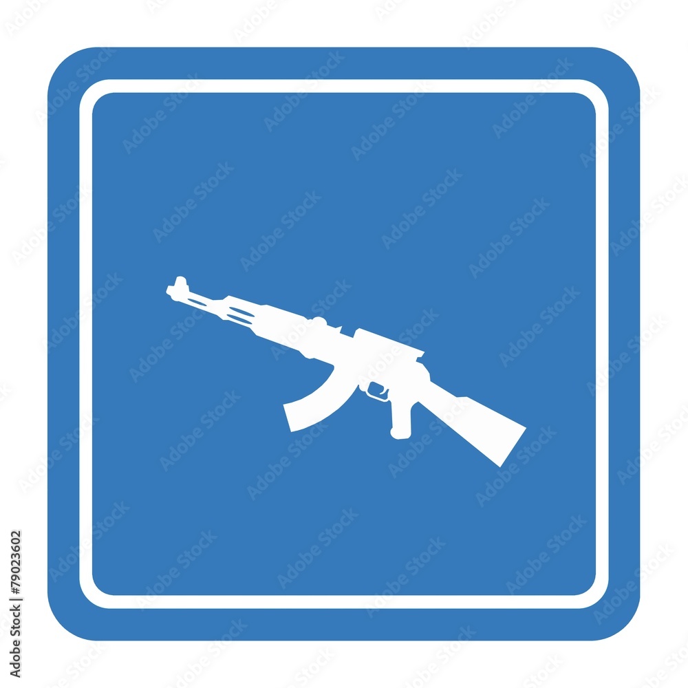 Fusil automatique Kalachnikov dans un panneau Fusil automatique Kalachnikov dans un panneau