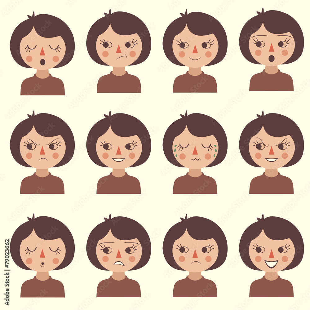 cartoon vector face emotion, icon character expression cartoon vector face emotion, icon character expression
