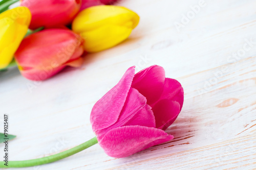 Fototapeta Naklejka Na Ścianę i Meble -  Bouquet of spring flower tulips