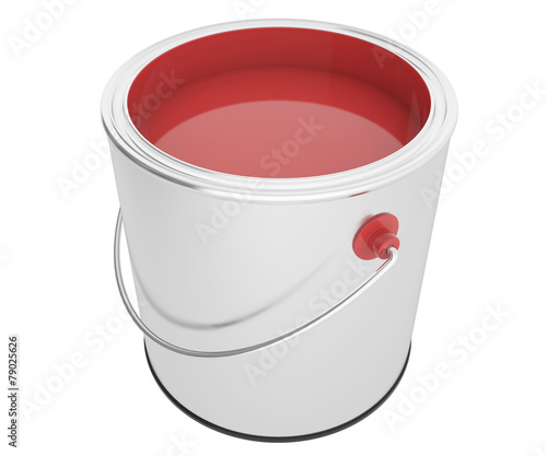 Full bank red paint isolated on white background.