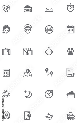 Taxi icon set