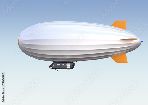 Side view of airship. Clipping path available.