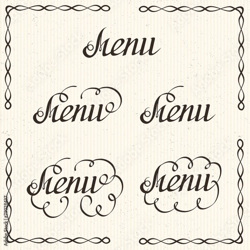 Design elements for the menu