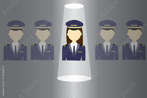 Women in pilot uniform