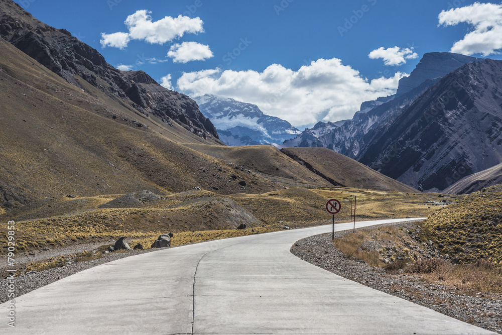 Fototapeta premium Aconcagua, in the Andes mountains in Mendoza, Argentina.