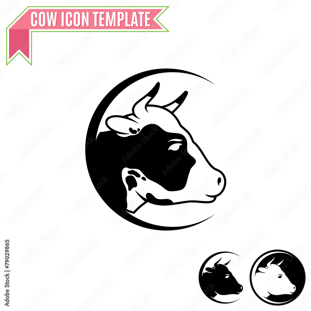 Cow Logo, Trade Sign, Icon Template
