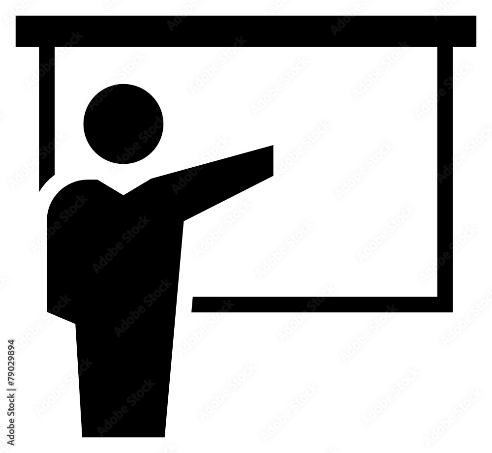Man reporting at presentation icon Man reporting at presentation icon