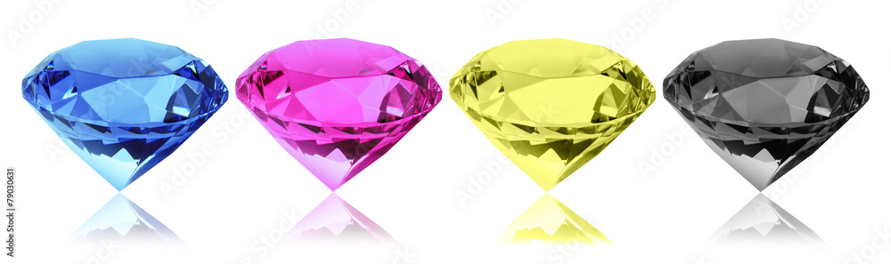 Diamanten Steine cmyk farben isoliert Diamanten Steine cmyk farben isoliert