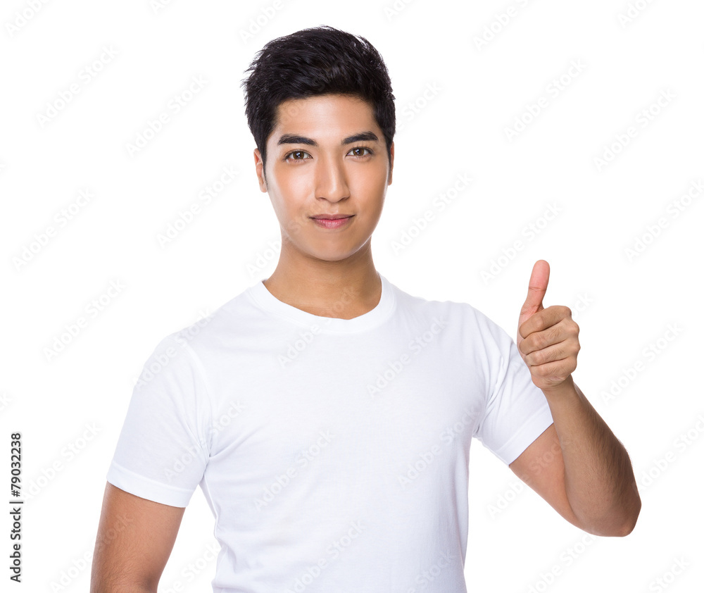 Asian man with thumb up Asian man with thumb up