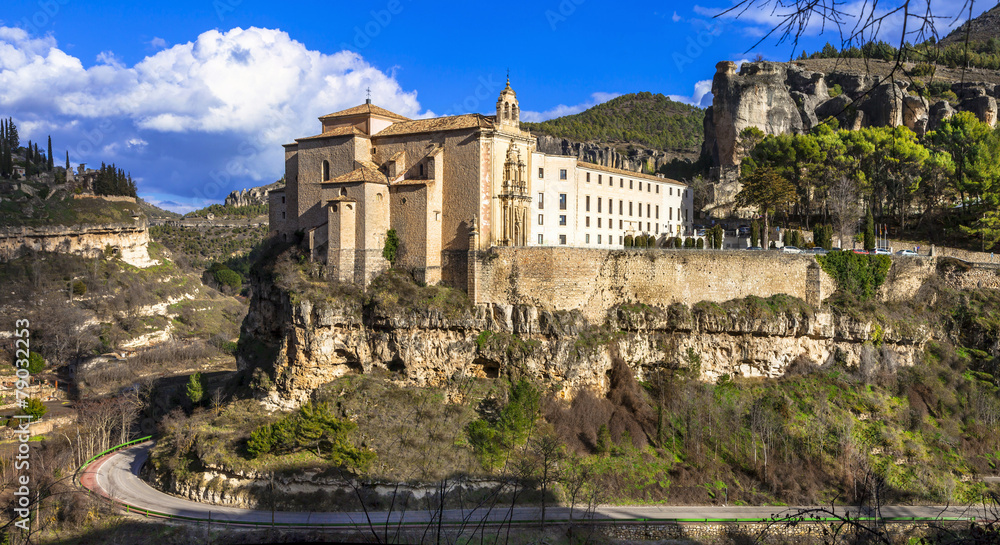 incredible Spain series - Cuenca - town on rocks,view of Parador