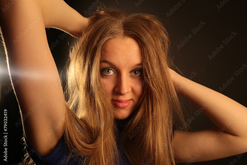 Obraz premium Girl in blue