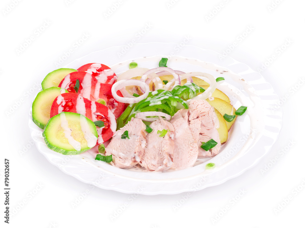 Warm meat salad