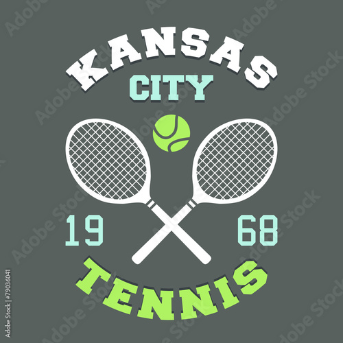 Kansas City Tennis typography t-shirt graphics