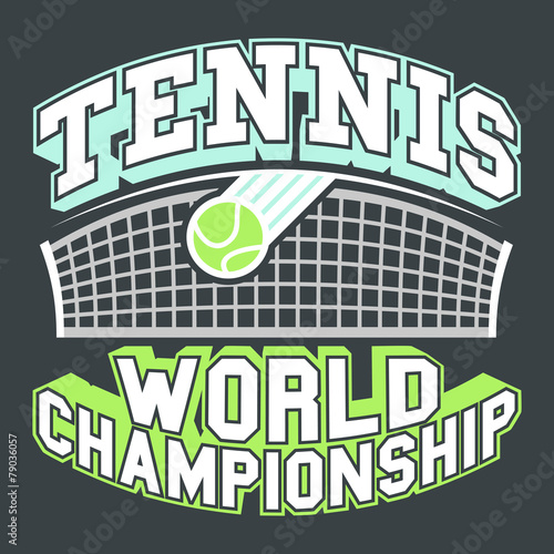 Tennis World Championship typography t-shirt graphics