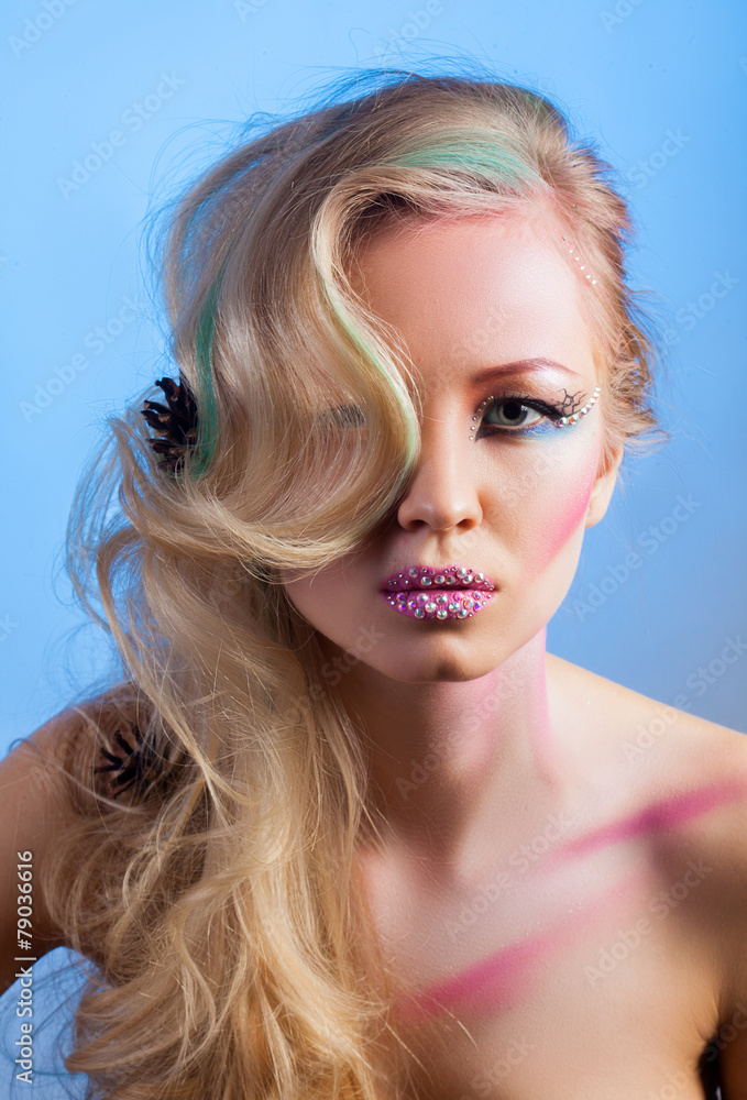 Fototapeta premium girl with an unusual make-up