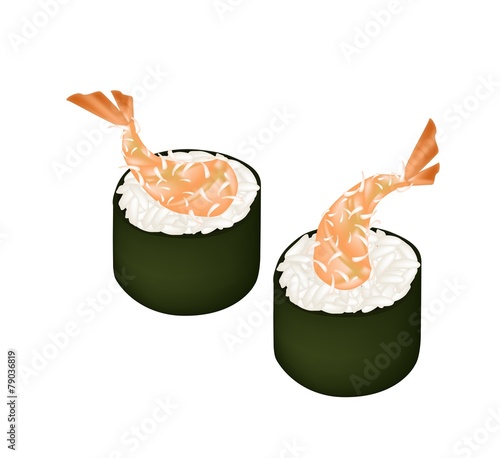 Ebi Tempura Sushi Roll or Fried Shrimp Maki